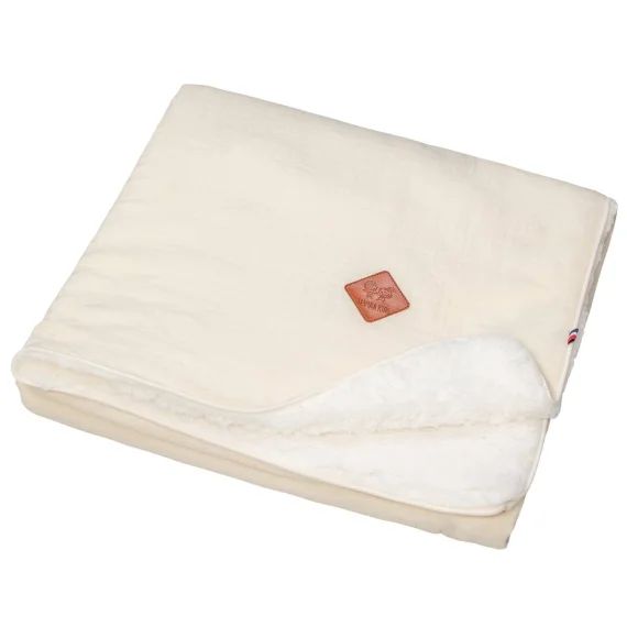 Couverture En Gaze De Coton Et Sherpa Jeanne Écru