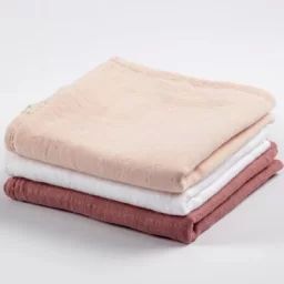 Lot de 3 langes en coton bio Rose/Nude/Bois de rose (70 x 70 cm)