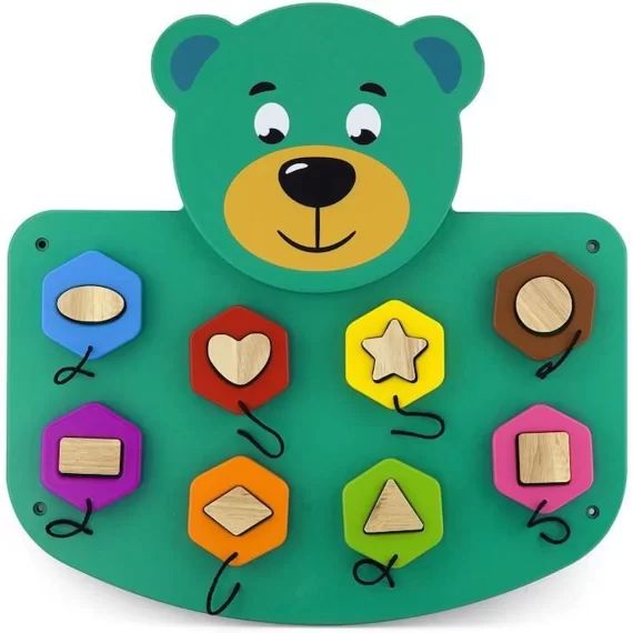 Tableau d&rsquo;activité Ourson – Sapin Malin – Grand – Bois – Vert – 3 ans et plus vert