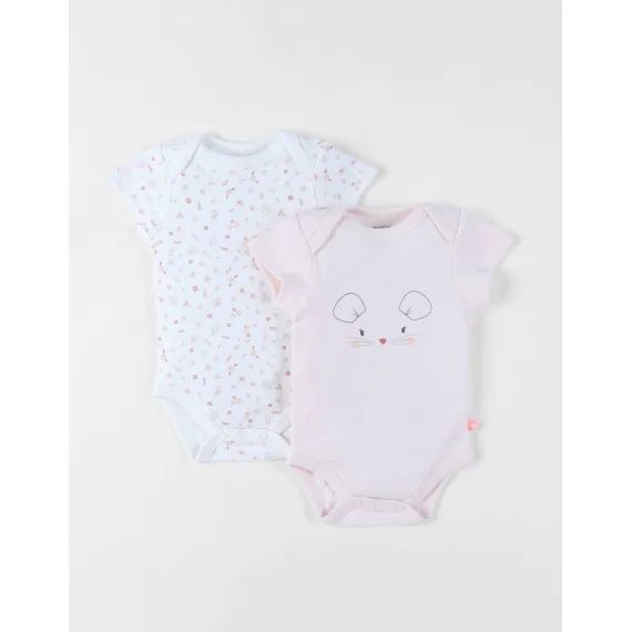 Set De 2 Bodys Coton Rose