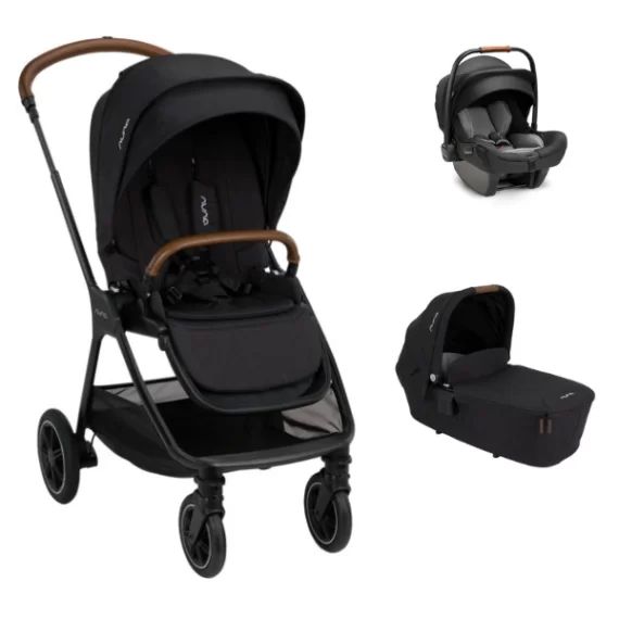 Poussette Nuna Triv Next + Nacelle + Coque Auto Pipa Next – Caviar (2022)