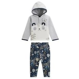 Ensemble Bébé En Molleton Sweat À Capuche Et Pantalon Tropic Moon Bleu