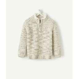 Pull en maille ajourée avec zip bébé garçon –  – Soldes