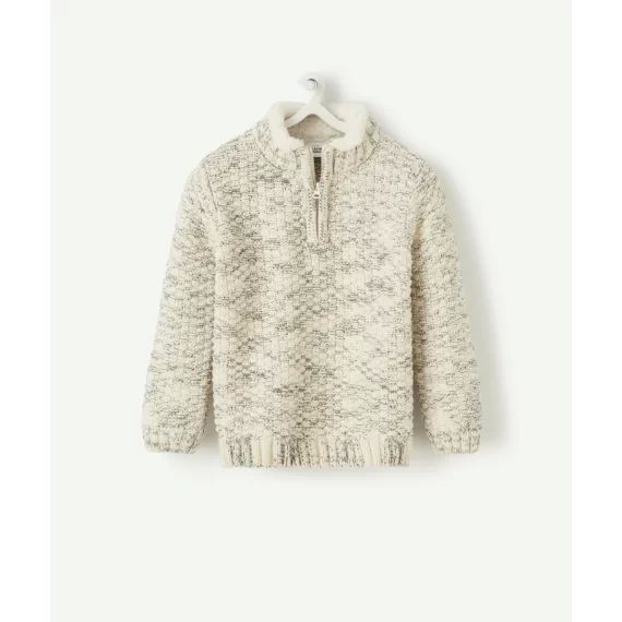 Pull en maille ajourée avec zip bébé garçon –  – Soldes