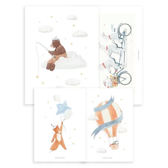 Lot de 4 affiches Gentle Friends