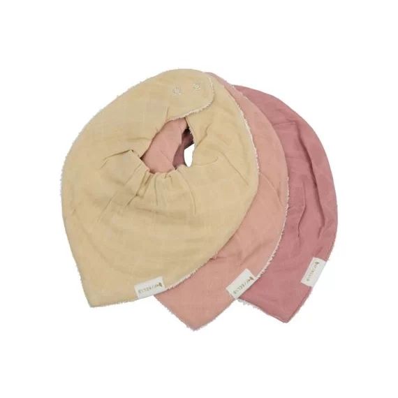 Lot de 3 bavoirs bandanas Pastel Flower