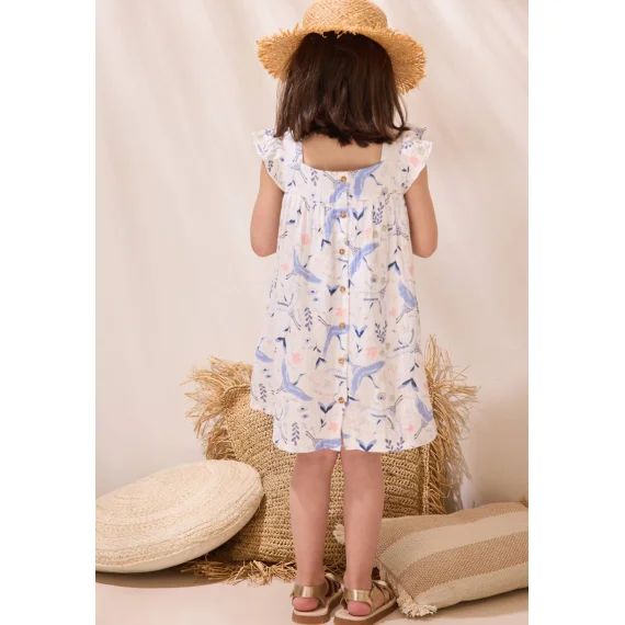 Robe Bébé En Gaze De Coton Tiana Ecru