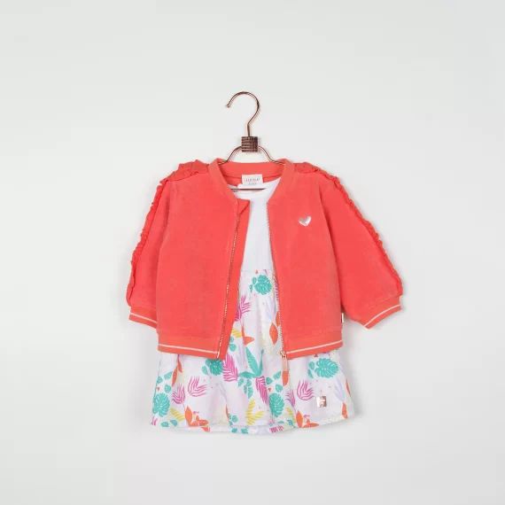 Robe motif tropical Fille Blanc