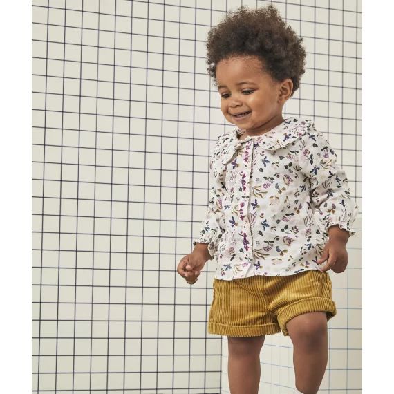 Short bébé fille en velours côtelé moutarde –  – Soldes