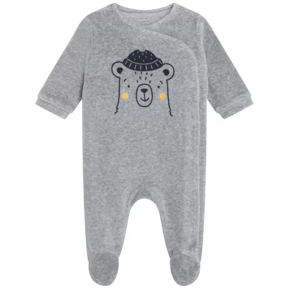 Pyjama en velours Garçon Gris