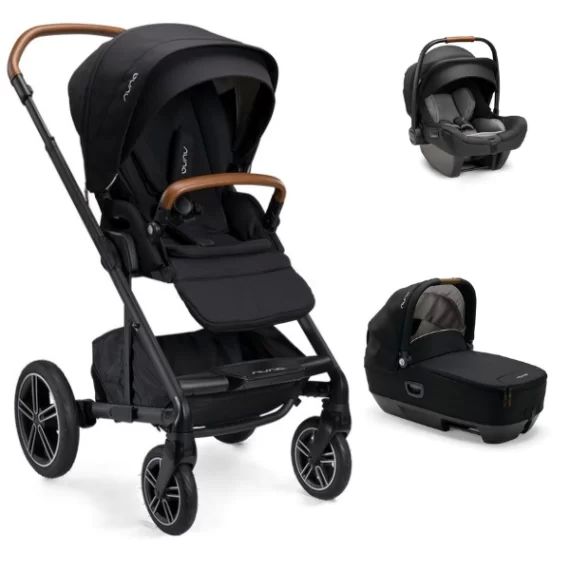 Poussette Nuna Mixx Next + Nacelle Cari Next + Coque Auto Pipa Next – Caviar