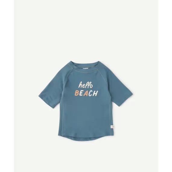 T-shirt anti-uv hello beach bleu –  – Soldes