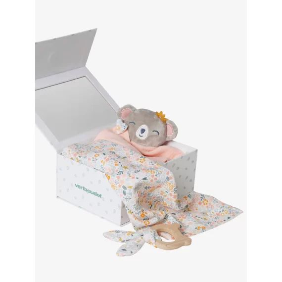 Coffret cadeau 3 pièces : lange + doudou + hochet koala