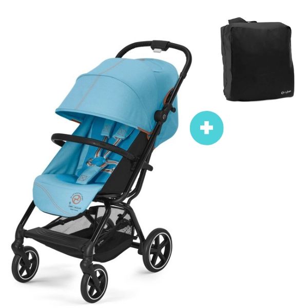 Poussette Cybex Eezy S PLUS 2 – Beach Blue + Sac de Transport (Offert)