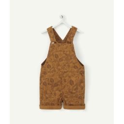 Salopette bébé garçon ocre et imprimée avec feuillage –  – Soldes