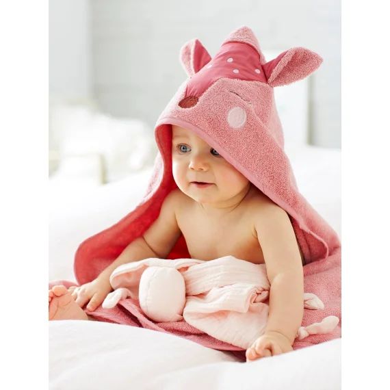 Coffret cape de bain + gant Biche blush