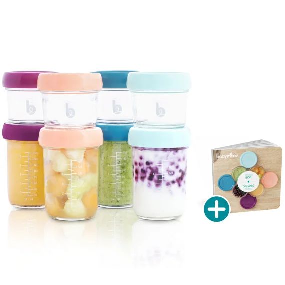 Lot de 8 pots de conservation en verre Babybols + livret de recettes
