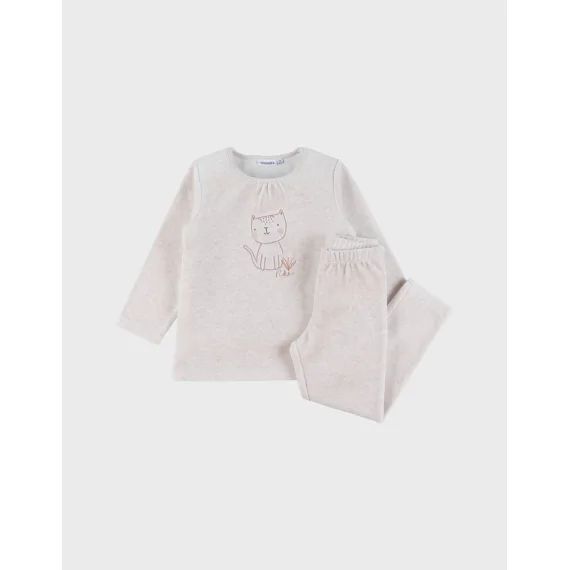 Pyjama 2 Pièces En Velours Beige