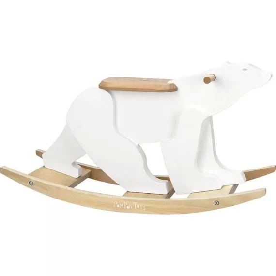 Vilac – Bascule Ours Pompon blanc