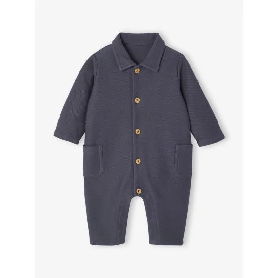 Combinaison naissance en sergé bleu ardoise
