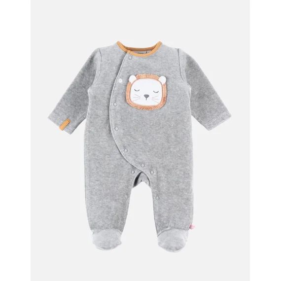 Pyjama 1-pièce Babou En Velours Gris