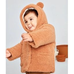 Manteau en bouclettes couleur camel –  – Soldes
