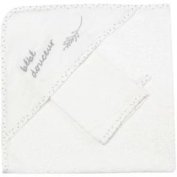 Cape de bain + gant Bébé douceur (70 x 70 cm)