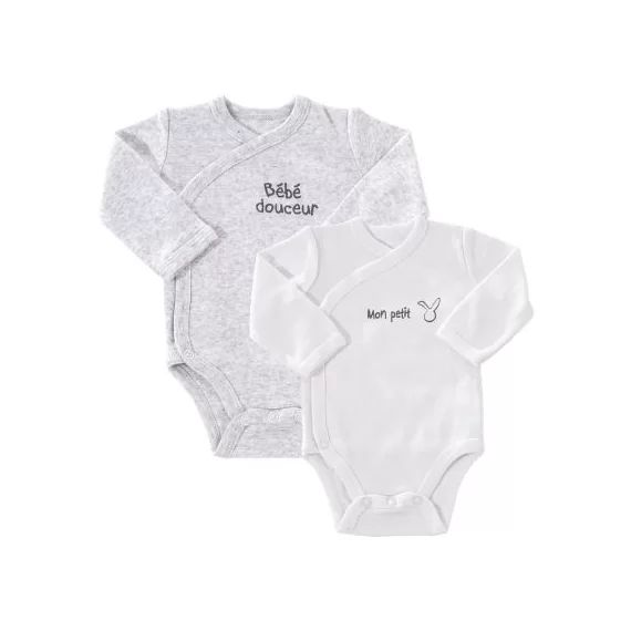 Lot de 2 bodies en coton Bébé douceur (Prématuré)