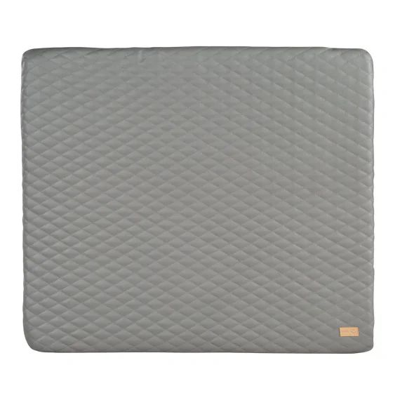 Matelas À Langer Matelassé En Cuir Pu Déperlant Luxe Gris Pierre