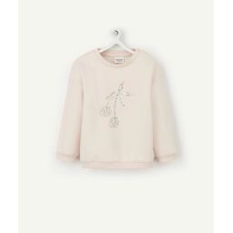 Sweat bébé fille rose en fibres recyclées imprimé cerise –  – Soldes