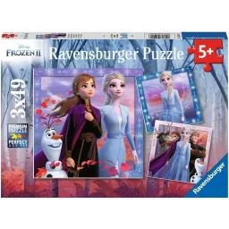 Puzzle Disney La Reine Des Neiges 3×49 Pcs Bleu