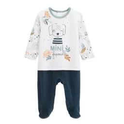 Pyjama Bébé En Velours Scotty Bleu