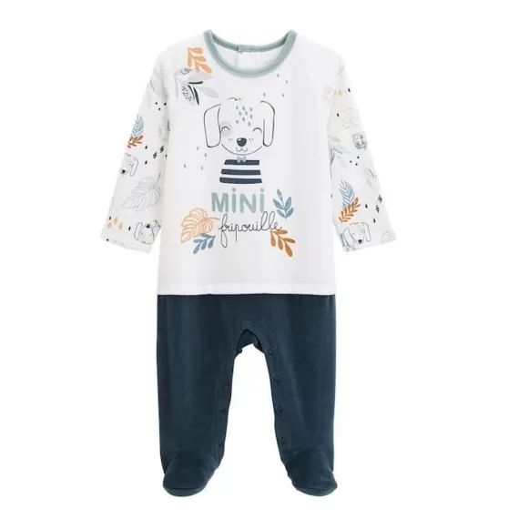 Pyjama Bébé En Velours Scotty Bleu