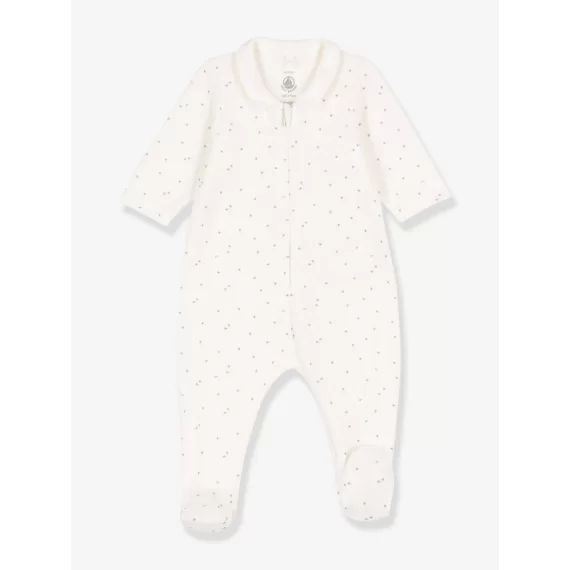 Dors-bien zippé en coton bio PETIT BATEAU blanc