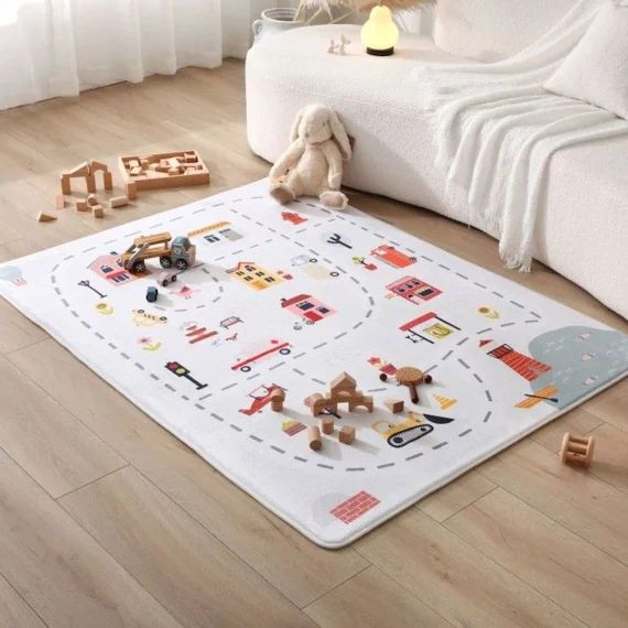 Tapis De Jeu À Mémoire De Forme Cloud Play City 120×160 Cm Multicolore