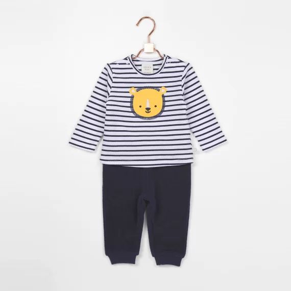 Pantalon en éponge avec liens Garçon Bleu