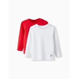 Pack 2 T-shirts À Manches Longues Rouge