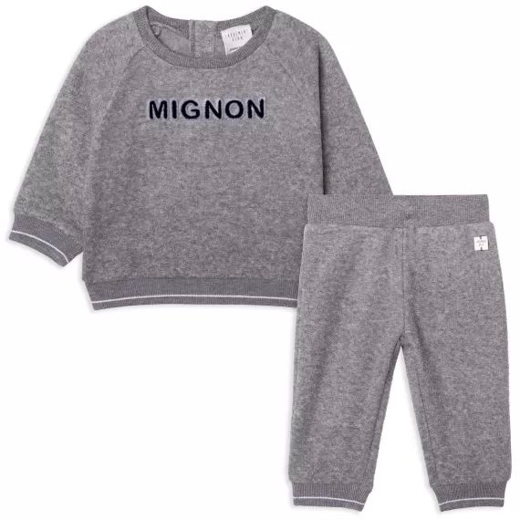 Ensemble jogging molletonné Garçon Gris