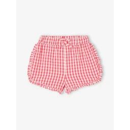 Short vichy en seersucker bébé carreaux rouge