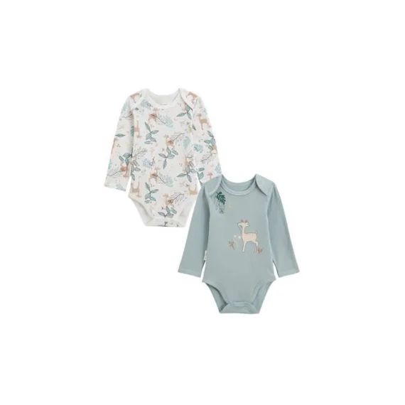 Lot De 2 Bodies Bébé Manches Longues Alma Bleu
