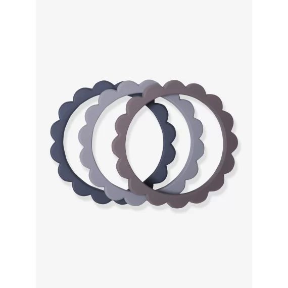 Lot de 3 bracelets de dentition Fleur – MUSHIE bleu