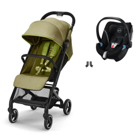 Poussette Cybex Beezy – Nature Green + Coque Auto Aton 5 – Deep Black (2022)