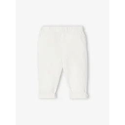 Pantalon léger effet lin bébé blanc