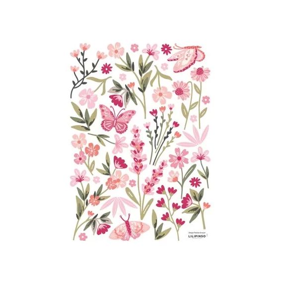 Planche de stickers A3 Magenta Flowers