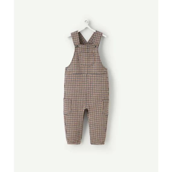 Salopette bébé garçon pressionnée à carreaux –  – Soldes