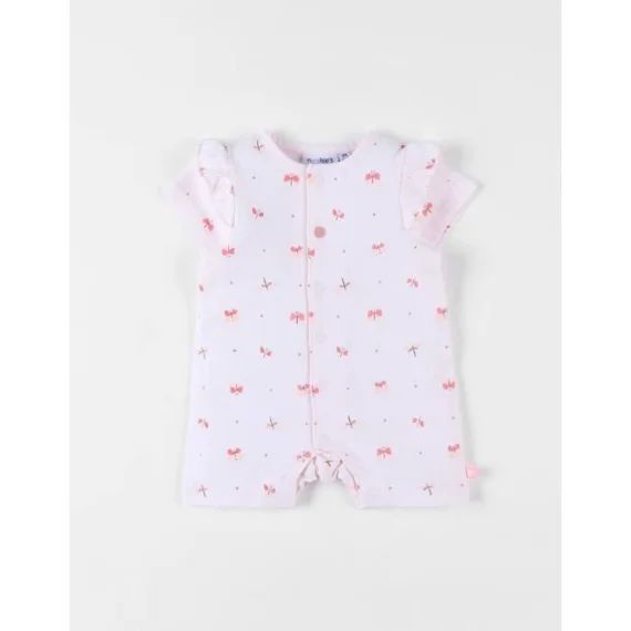 Combishort Papillons En Jersey Clair Beige