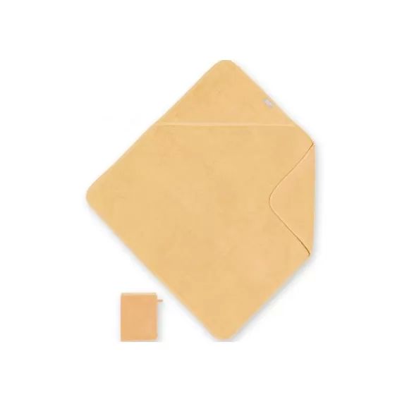 Cape de bain + gant jaune golden (75 x 75 cm)
