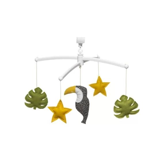 Mobile musical Toucan jaune vert (mélodie au choix)