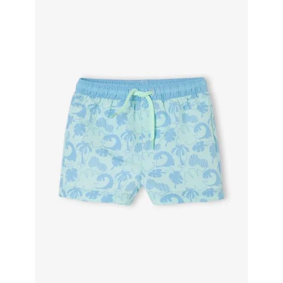 Short de bain imprimé bébé garçon turquoise