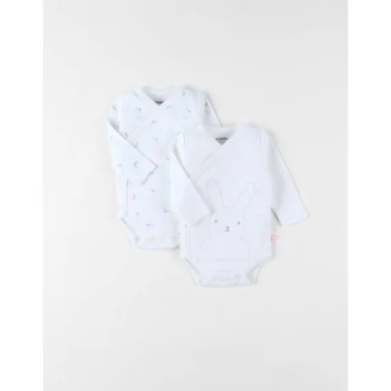 Ensemble De 2 Bodies Naissance En Coton Blanc Blanc